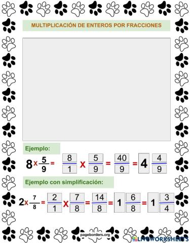 Multiplicación de enteros por fracciones