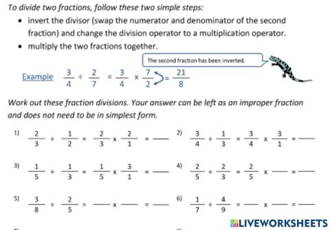 Dividing fractions