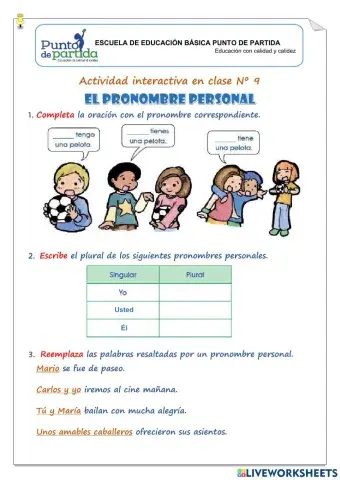 Pronombre personal - La oración: sujeto y predicado