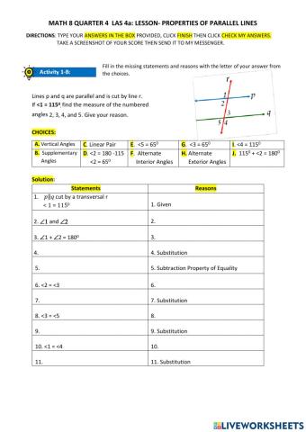 Properties of Parallel Lines