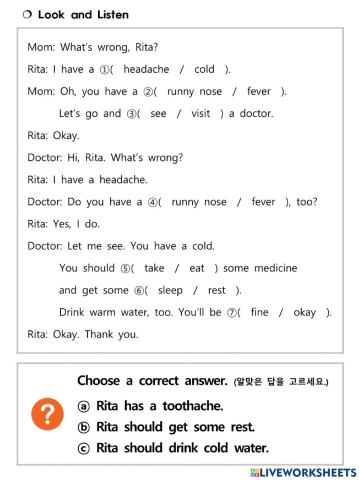 Lesson 6 - I Have a Headache
