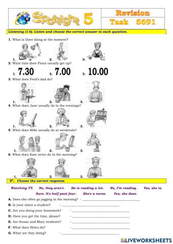 Spotlight 5 Task 5691