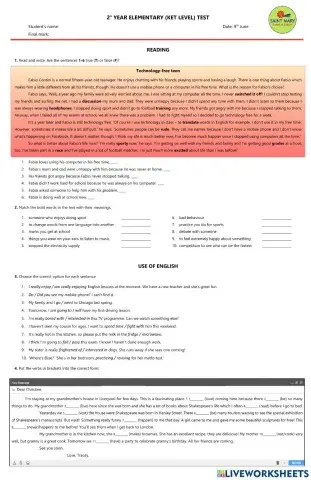 Pre-intermediate - Exam