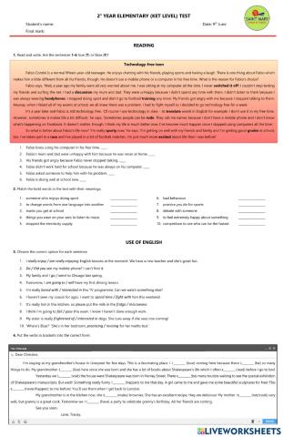 Pre-intermediate - Exam