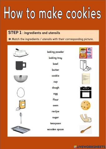 How to make cookies - ingredients and utensils