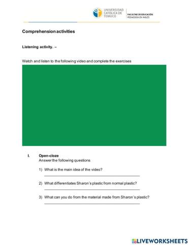 Comprehension activities