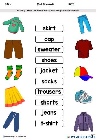 Get Dressed Year 2 (Match)