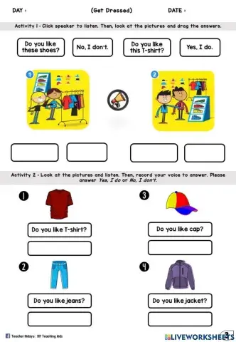 Get Dressed Year 2 (Drag & Drop, Read and speak))