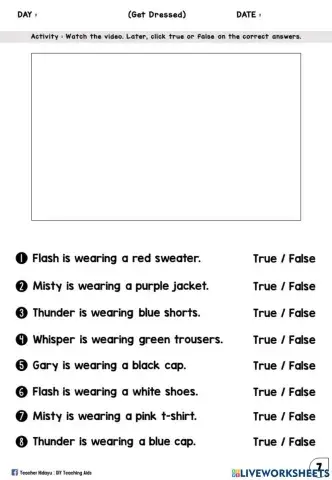 Get Dressed Year 2 (Watch Video, True & False)