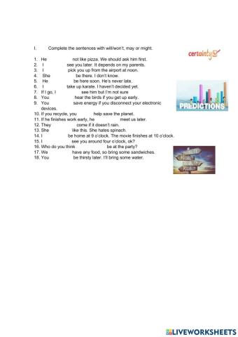 Predictions with may-might-will