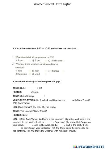 Weather forecast Extra English