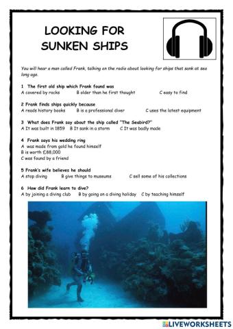 Sunken Ships PET Listening