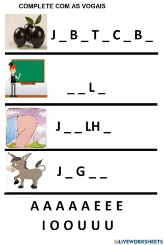 Complete com as vogais