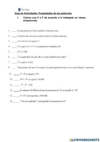 Propiedades de las potencias