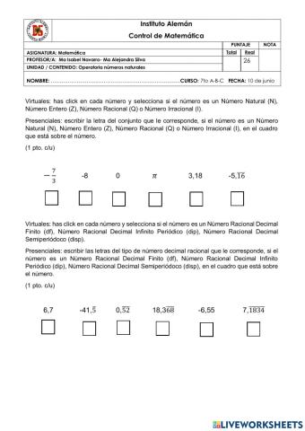 Control Números Racionales