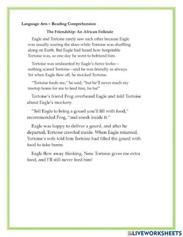 Reading Comprehension June 1