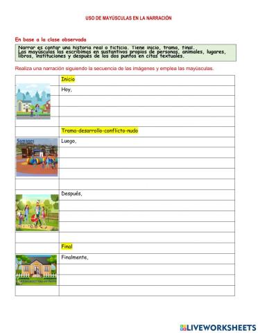 Mayusculas en la narracion