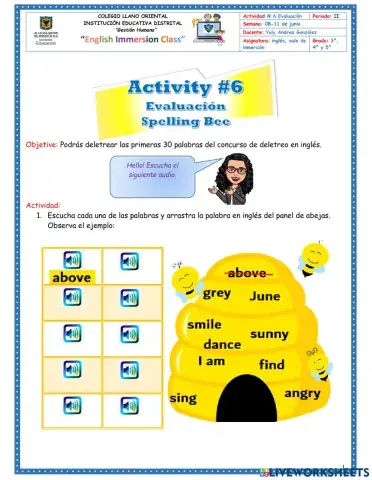 Spelling bee EVALUATION