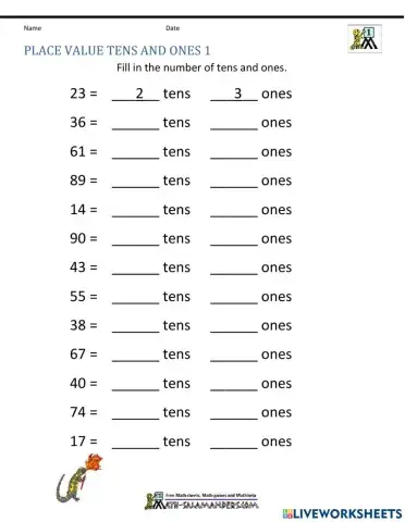 Math Place Value Worksheet