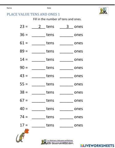 Math Place Value Worksheet