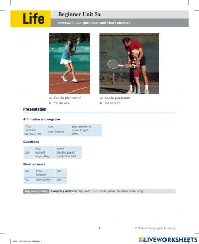 Life Unit 5a Grammar