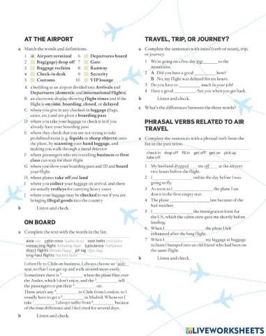 Air Travel Vocabulary bank