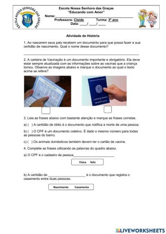 Elementos de identificação do cidadão