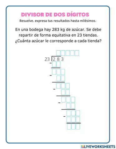 Problemas de división hasta milésimos