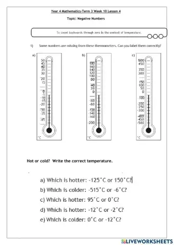 Maths Term 3 week 10 lesson 4 Int and Higher