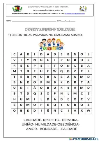 Atividade de ensino religioso