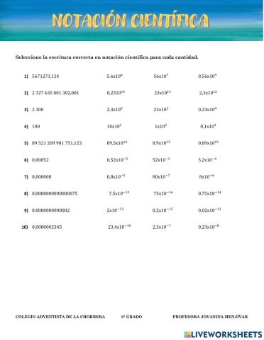 Números en notación Científica