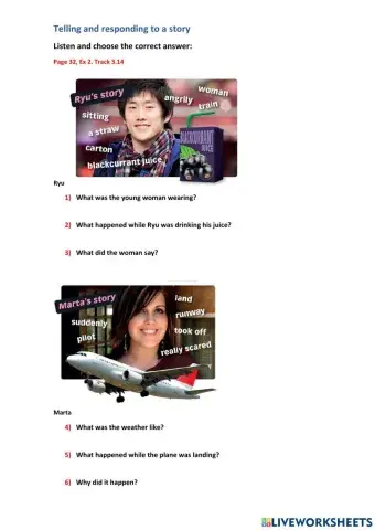 Vocabulary for tellling a story