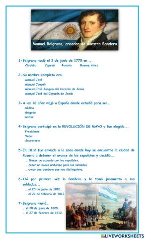 Manuel Belgrano, creador de nuestra Bandera