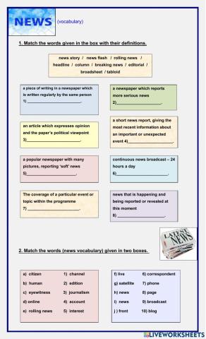 News Report Vocabulary