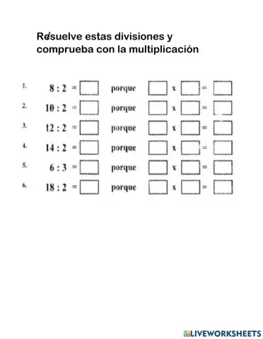 Divisiones multiplicaciones