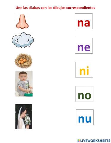 Ejercitar silabas con n