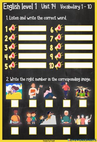Unit 14 vocabulary 1 -10 hear and match