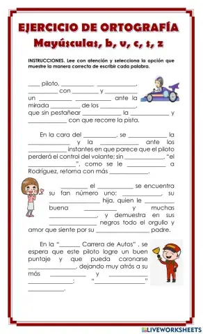 Ejercicio de ortografía