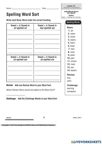 Spelling word sort pg.4