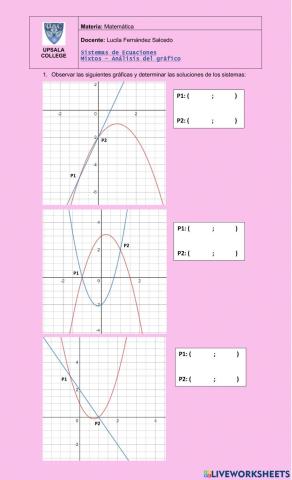 Sistemas de ecuaciones mixtos