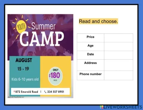 Summer Camp - Reading 2