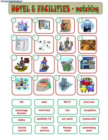 Hotel vocabulary - Interactive worksheet