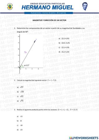 Magnitud y dirección de un vector