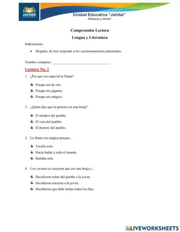 Compresión Lectora 3ero EGB