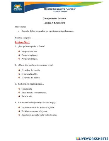 Compresión Lectora 3ero EGB