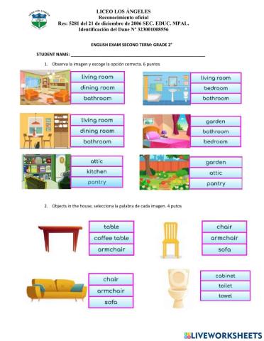 English test second t