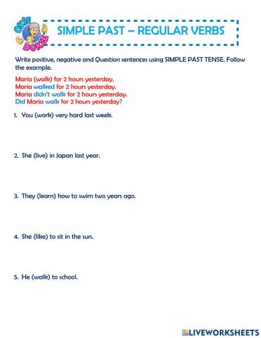 Simple past regular verbs