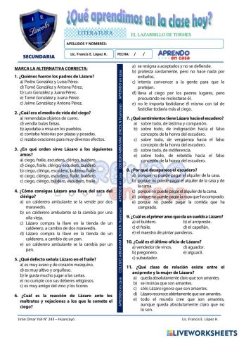 Prac. del lazarillo de tormes