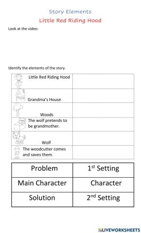 Story Elements - Little Red Riding Hood