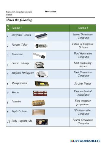 Grade 6 Generation of Computer